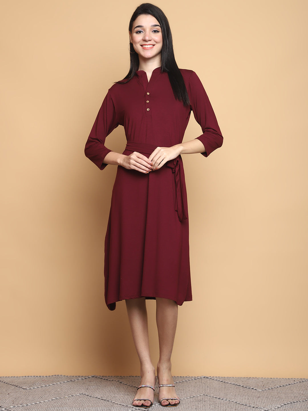 Bamboo EcoEase Tie-Waist Dress – sustainable women’s bamboo dress by The Majestic Peacock.