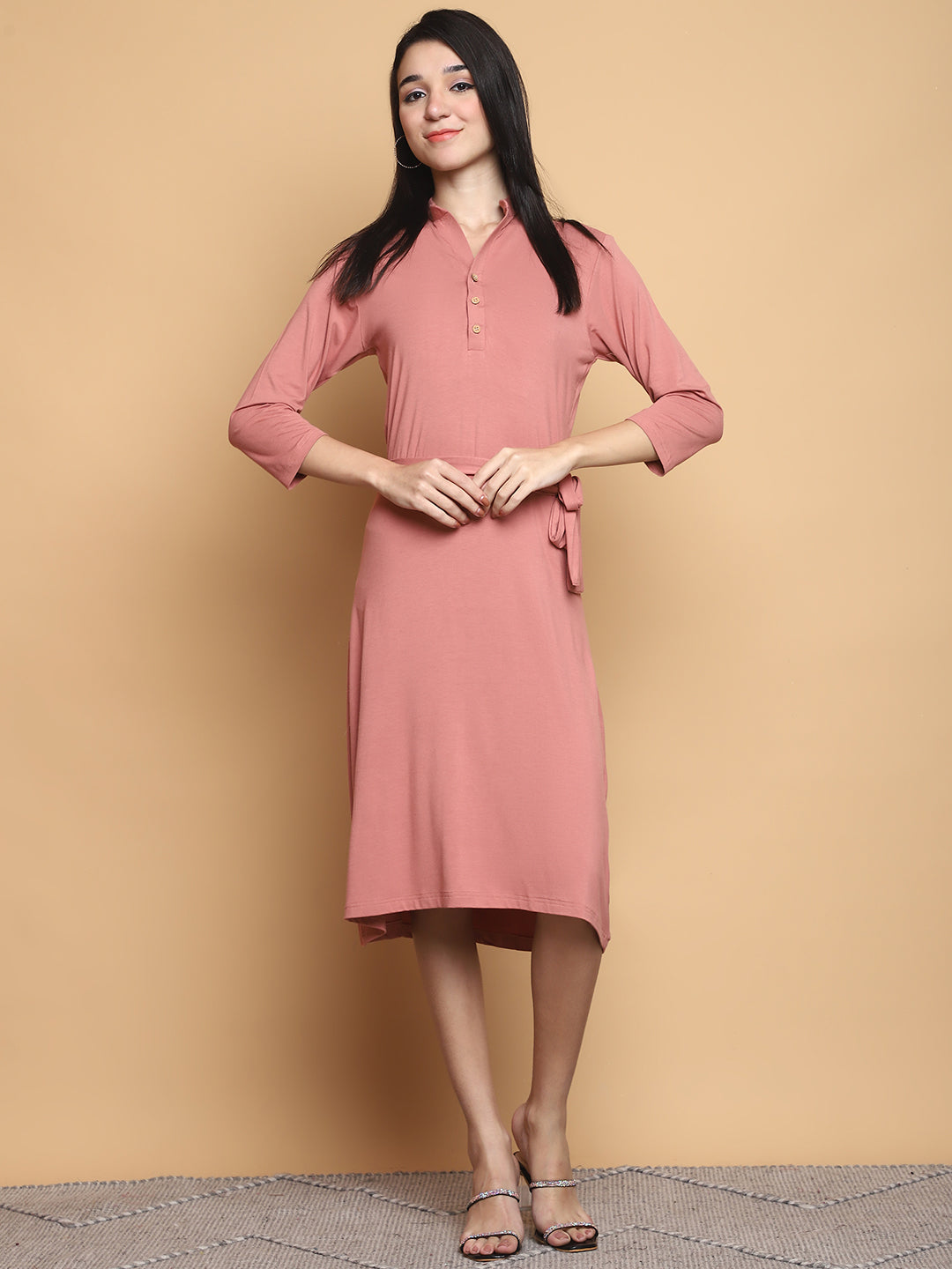 Bamboo EcoEase Tie-Waist Dress – sustainable women’s bamboo dress by The Majestic Peacock.