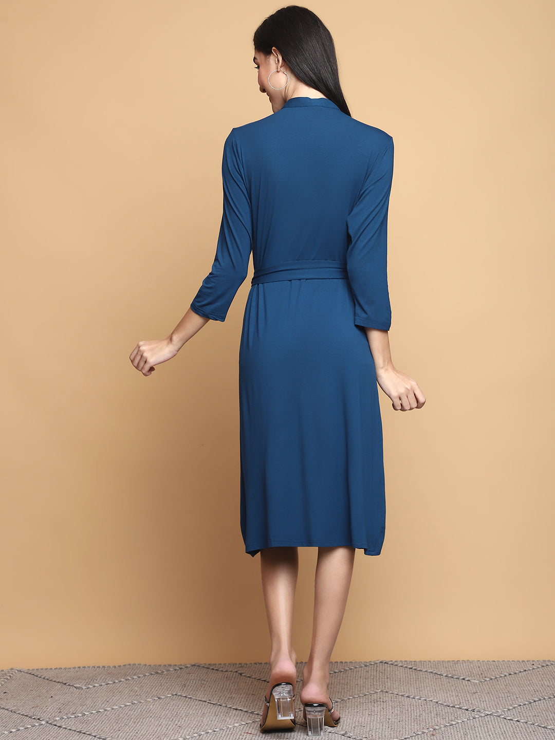 Bamboo EcoEase Tie-Waist Dress – sustainable women’s bamboo dress by The Majestic Peacock.