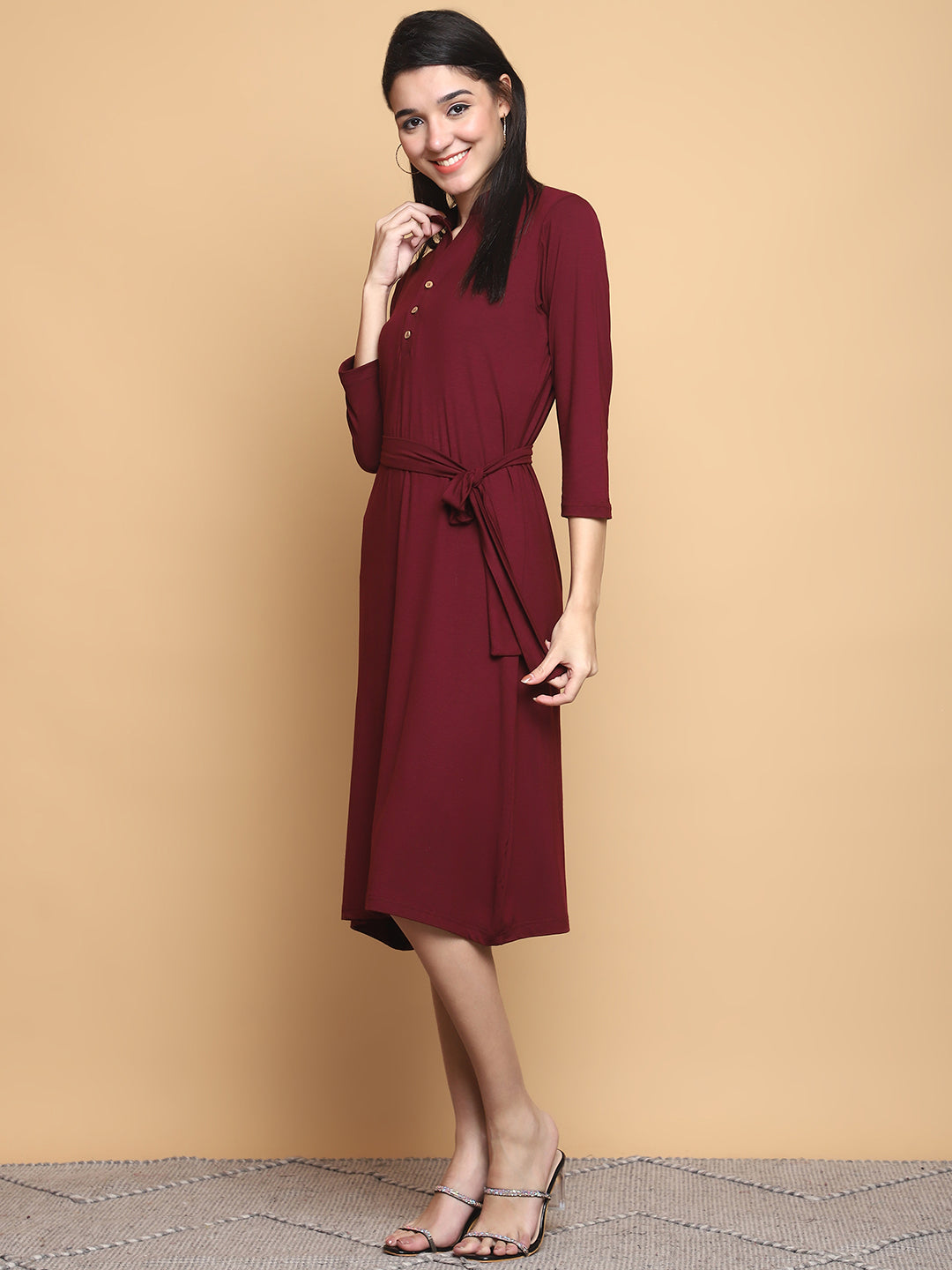 Bamboo EcoEase Tie-Waist Dress – sustainable women’s bamboo dress by The Majestic Peacock.