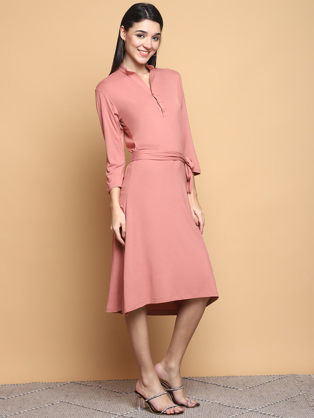 Bamboo EcoEase Tie-Waist Dress – sustainable women’s bamboo dress by The Majestic Peacock.