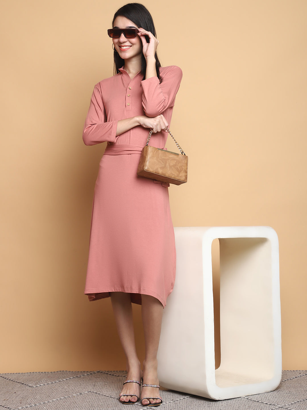 Bamboo EcoEase Tie-Waist Dress – sustainable women’s bamboo dress by The Majestic Peacock.