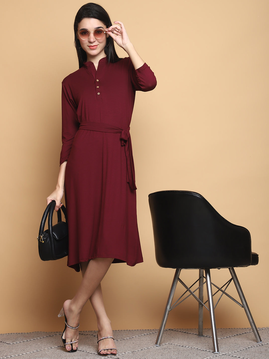 Bamboo EcoEase Tie-Waist Dress – sustainable women’s bamboo dress by The Majestic Peacock.