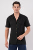Noir Drift Pure Flax Linen Shirt