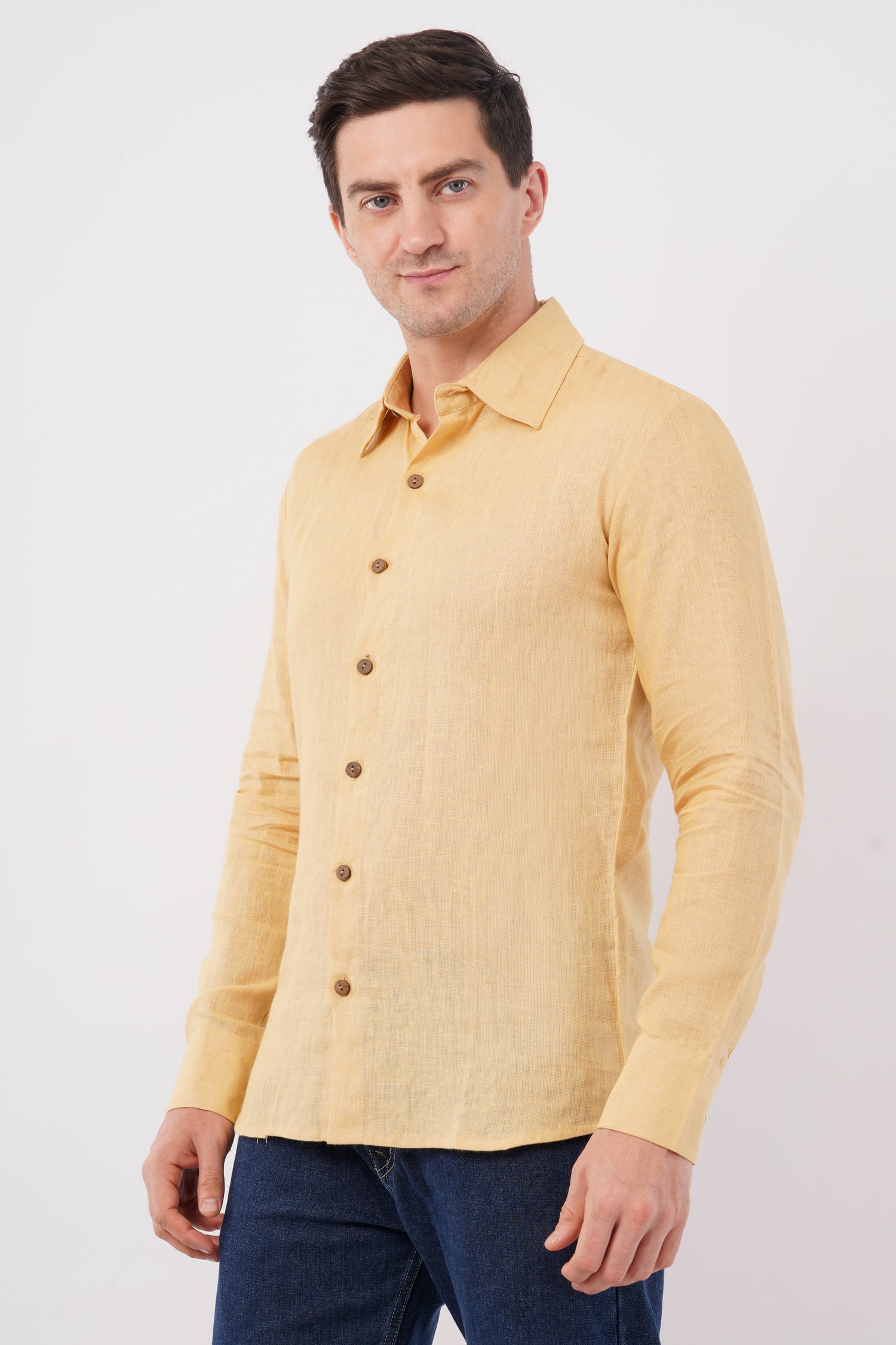 Sandswept Pure Flax Linen Shirt – breathable, eco-friendly men’s pure flax linen shirt by The Majestic Peacock.