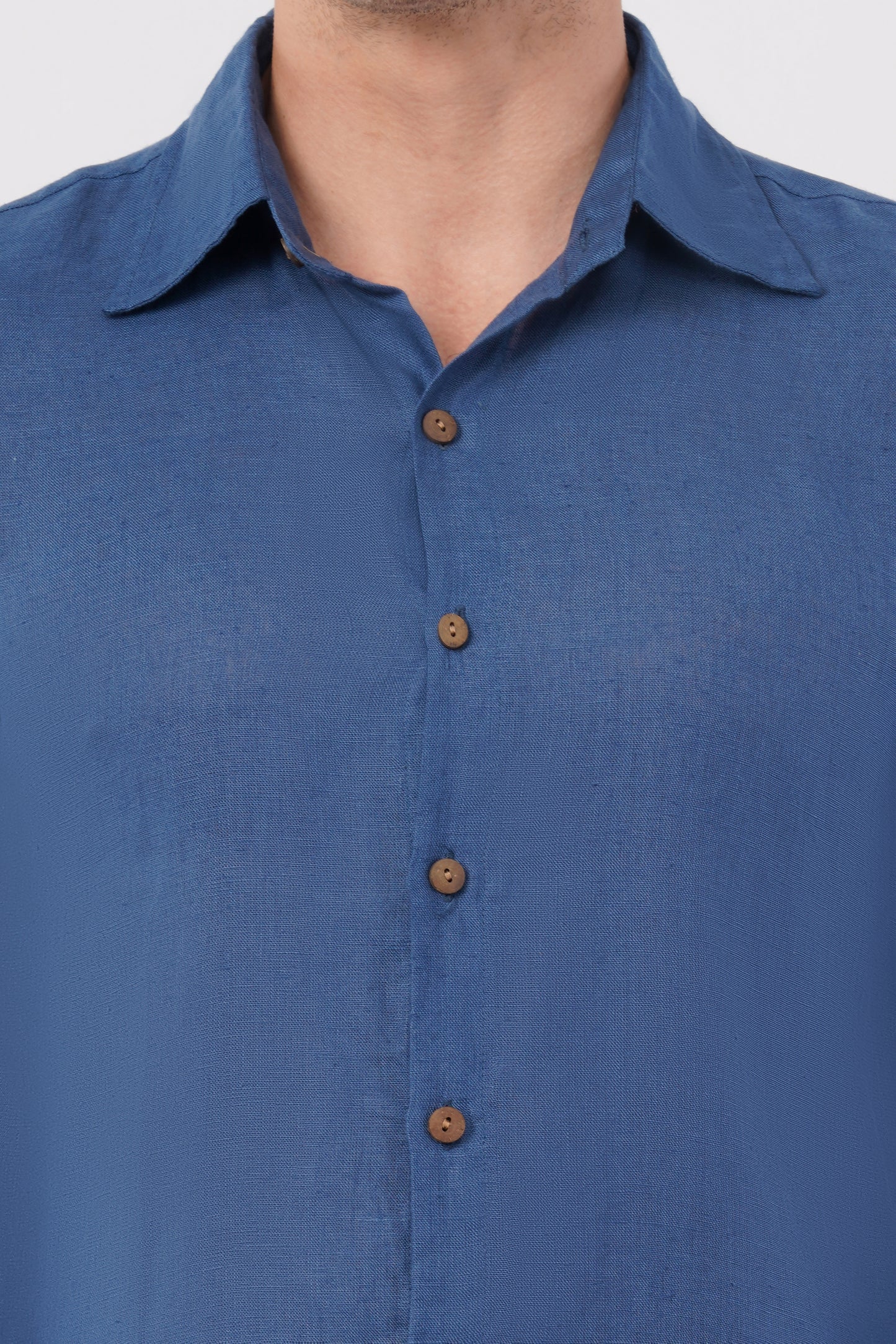 River Blue Pure Flax Linen Shirt – sustainable men’s linen shirt by The Majestic Peacock.