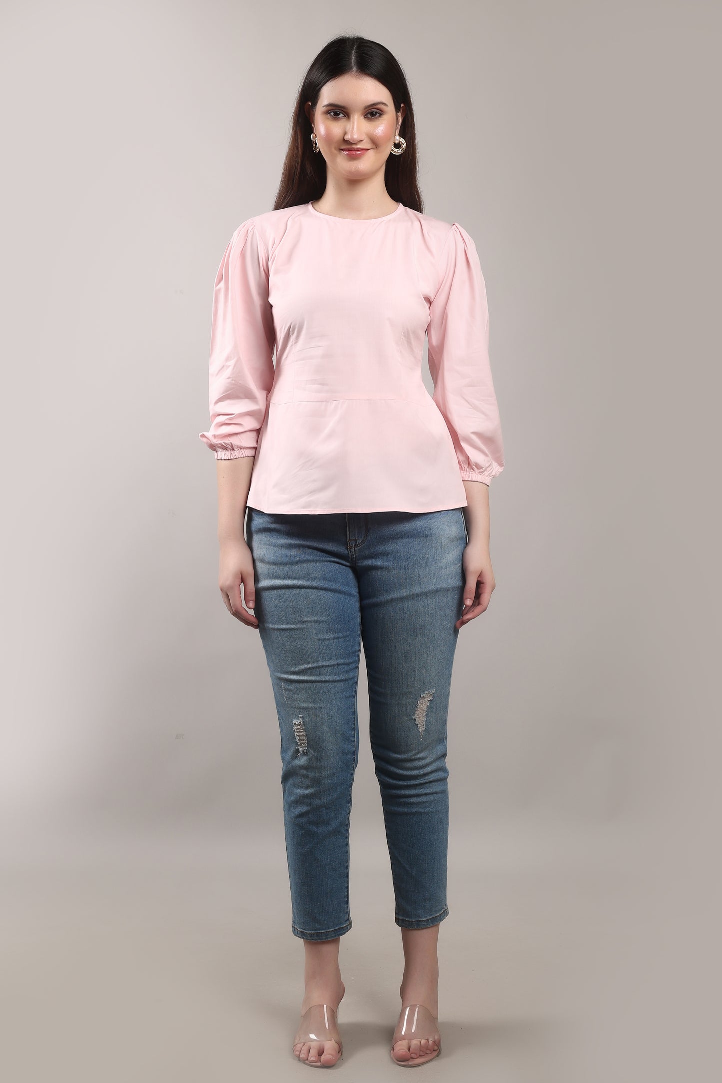 Bamboo Twist Peplum Top – sustainable women’s bamboo peplum blouse, ethically crafted by The Majestic Peacock.