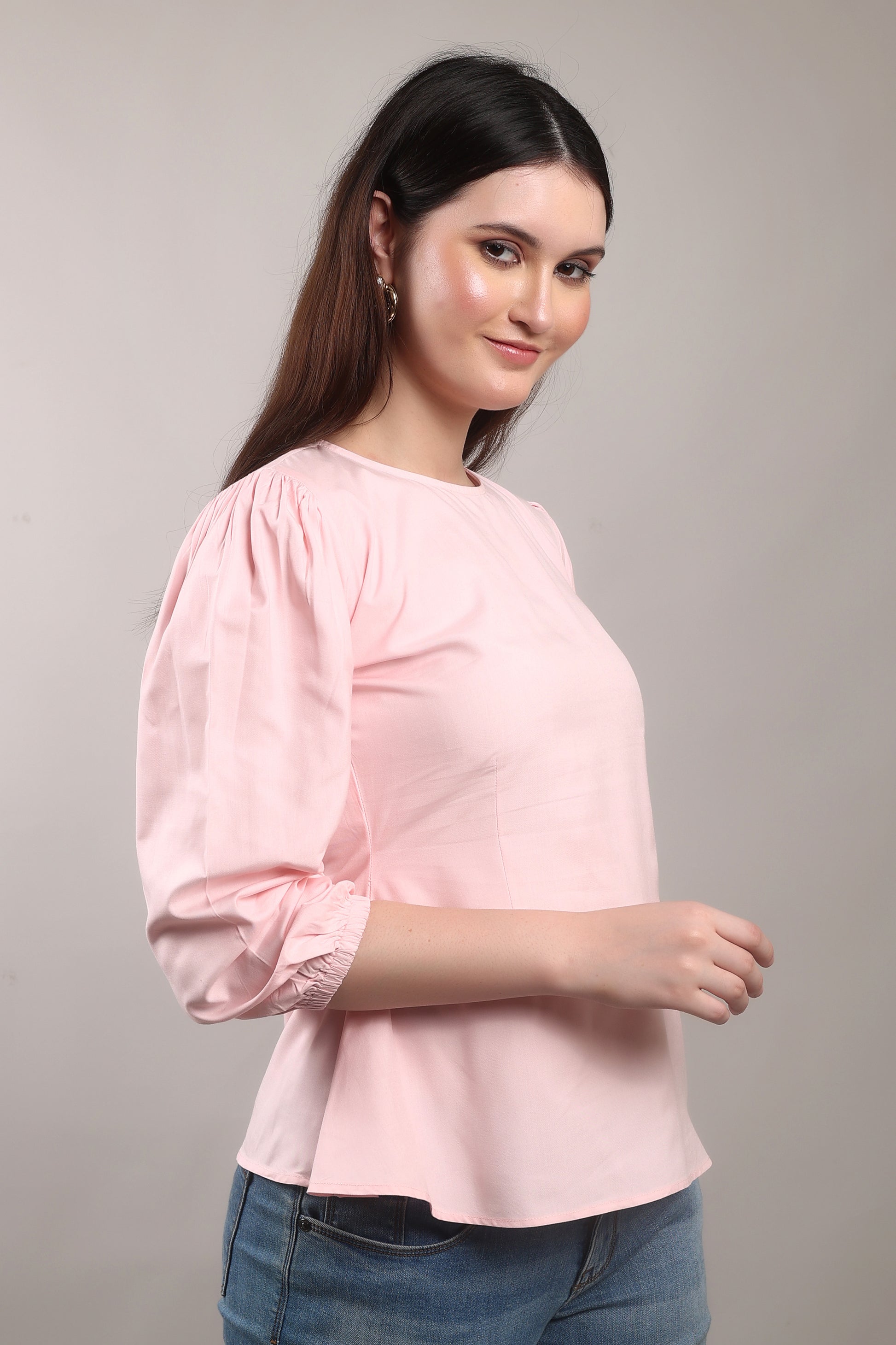 Bamboo Twist Peplum Top – sustainable women’s bamboo peplum blouse, ethically crafted by The Majestic Peacock.