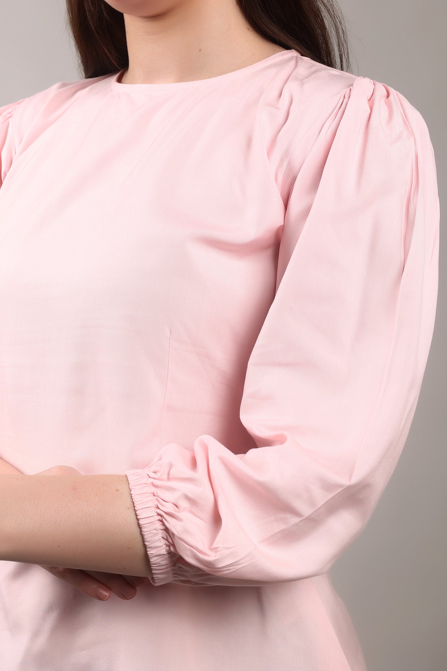 Bamboo Twist Peplum Top – sustainable women’s bamboo peplum blouse, ethically crafted by The Majestic Peacock.