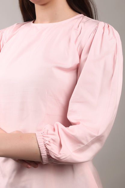 Bamboo Twist Peplum Top – sustainable women’s bamboo peplum blouse, ethically crafted by The Majestic Peacock.