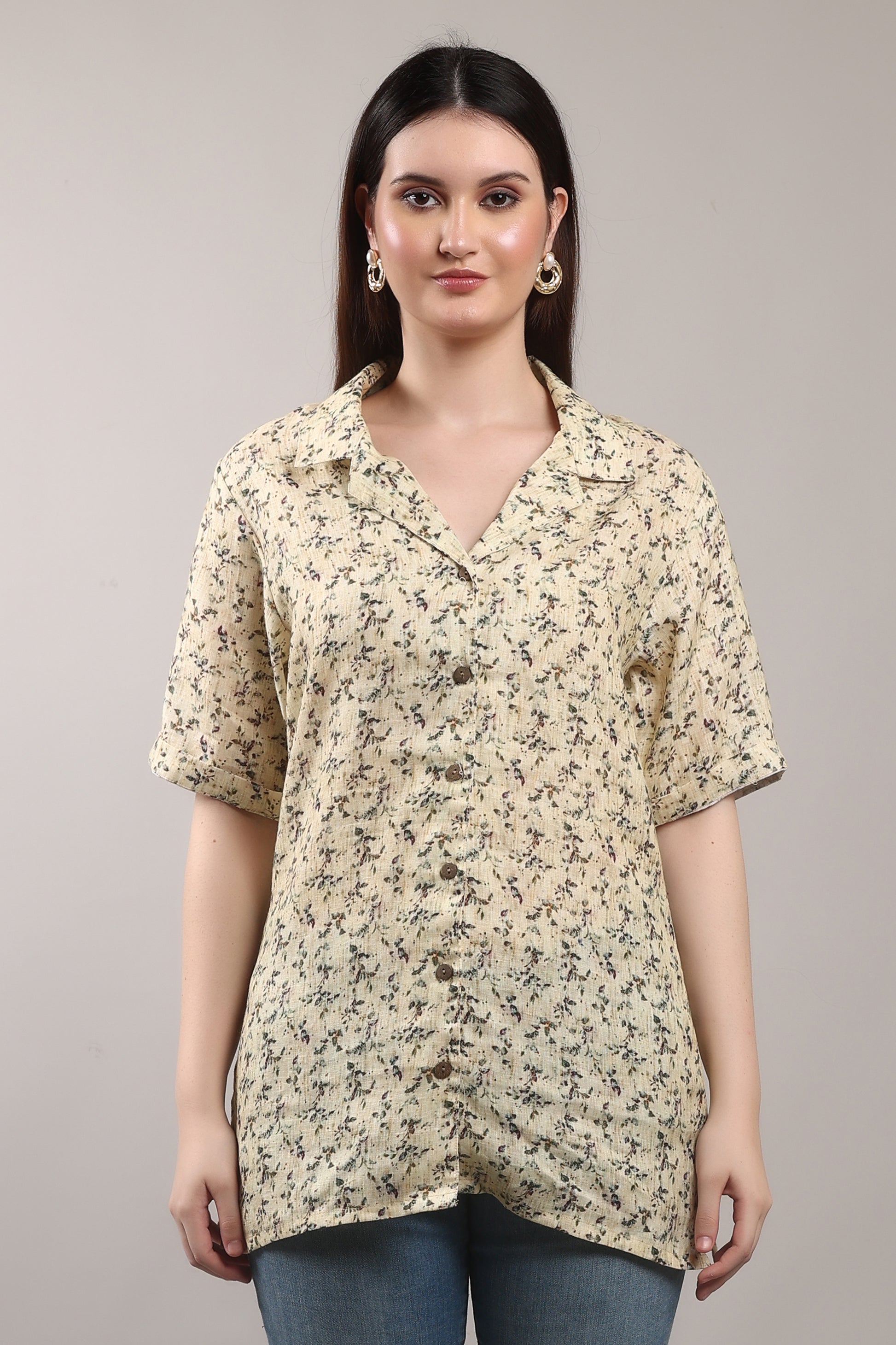Sunkissed Meadow Pure Flax Linen Shirt – sustainable women’s linen shirt by The Majestic Peacock.
