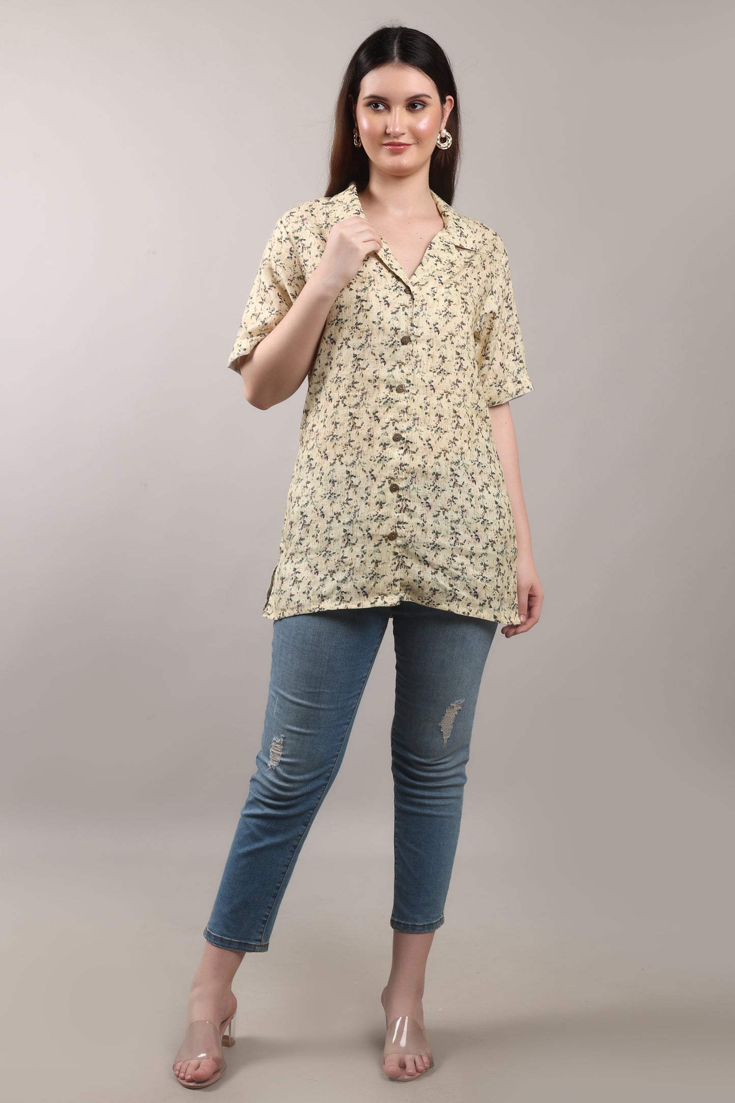 Sunkissed Meadow Pure Flax Linen Shirt – sustainable women’s linen shirt by The Majestic Peacock.