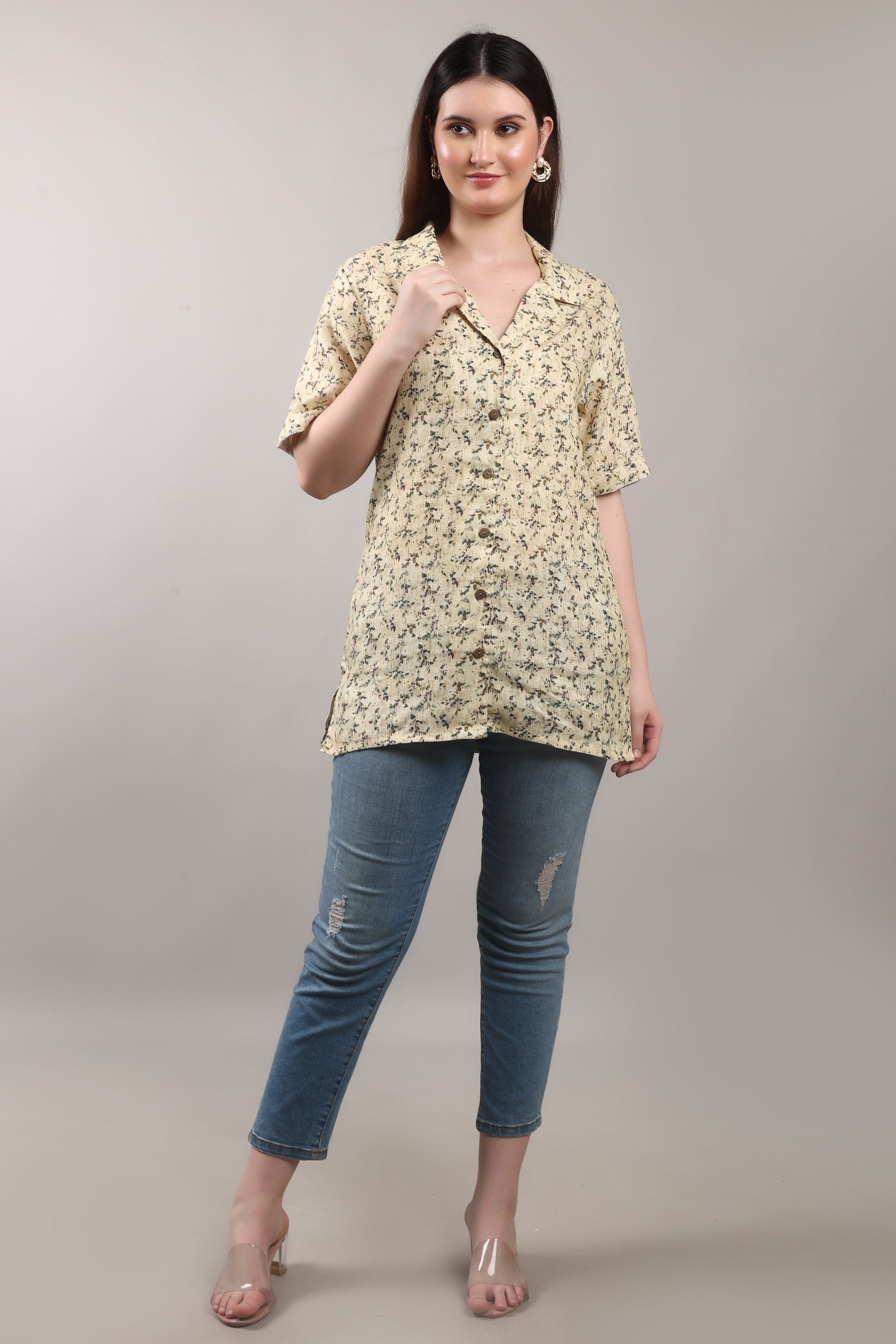 Sunkissed Meadow Pure Flax Linen Shirt – sustainable women’s linen shirt by The Majestic Peacock.