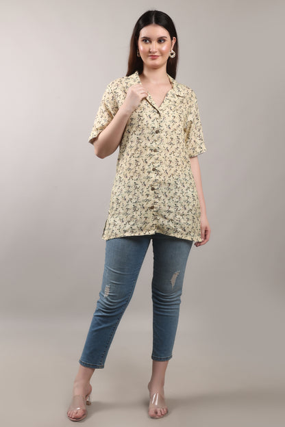 Sunkissed Meadow Pure Flax Linen Shirt – sustainable women’s linen shirt by The Majestic Peacock.