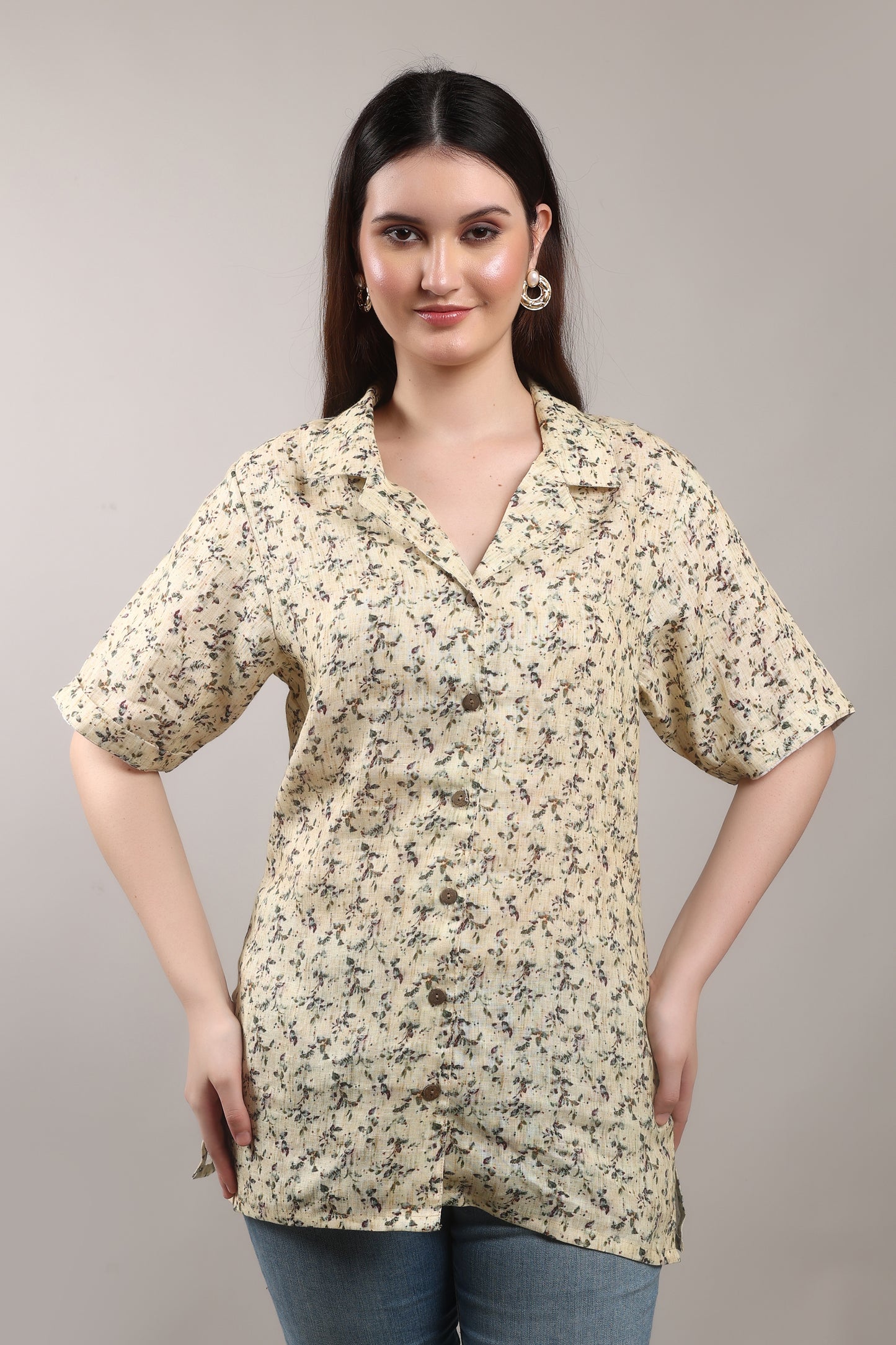 Sunkissed Meadow Pure Flax Linen Shirt – sustainable women’s linen shirt by The Majestic Peacock.