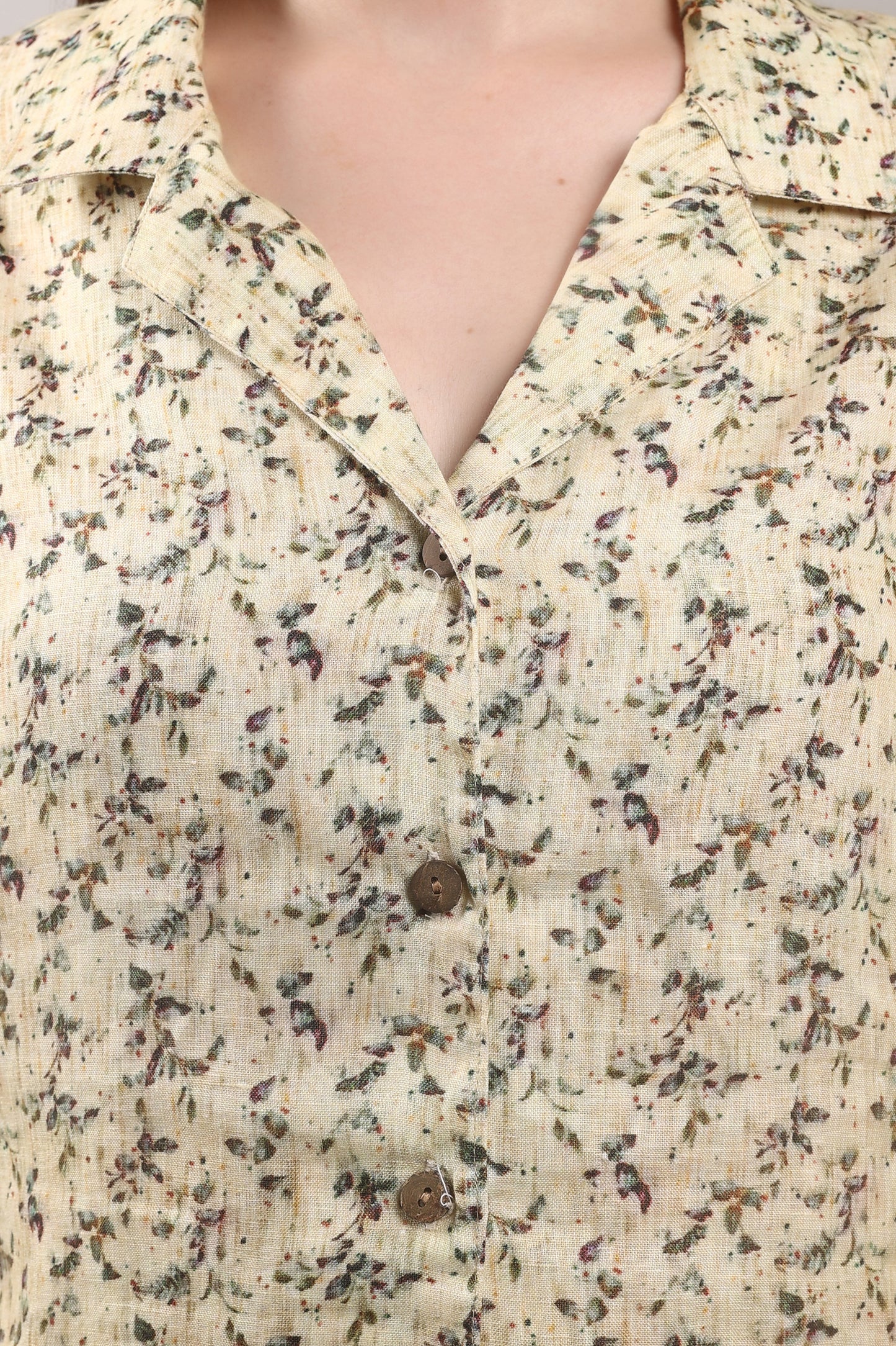 Sunkissed Meadow Pure Flax Linen Shirt – sustainable women’s linen shirt by The Majestic Peacock.