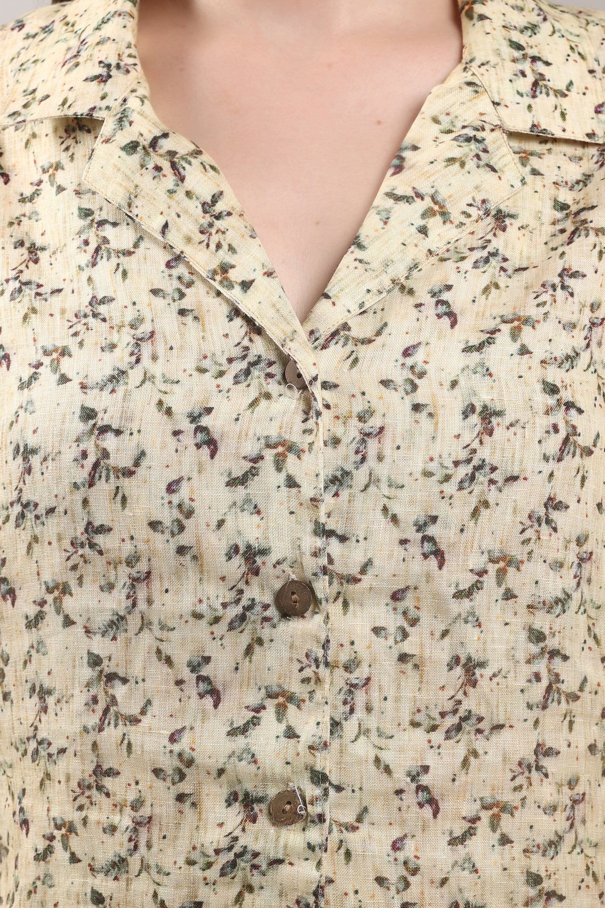 Sunkissed Meadow Pure Flax Linen Shirt – sustainable women’s linen shirt by The Majestic Peacock.