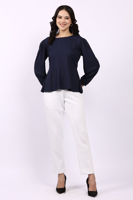Bamboo Twist Peplum Top – eco-friendly women’s bamboo top by The Majestic Peacock.